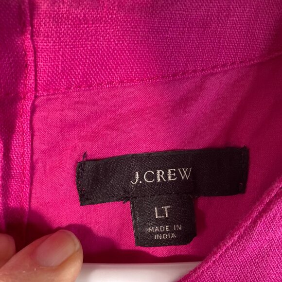 Womens J Crew Linen Dress Sleeveless Knee Length Pink LT Back Button Detail - Picture 7 of 9